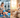 Split image of a woman applying an ice pack to her knee and an older woman using a heating pad.