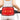A person wearing a heated back support belt with red heat zones and a power bank shown.