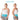 Two women of different body types wearing the same adjustable blue waist heating belt.
