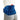 Woman wearing a blue plush microwavable heating pad around her lower back.