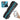 Black cordless arm massager with blue zipper, app control, and product gift box.