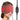 Woman wearing a heated eye mask with a red glow effect and a remote showing heat and time settings.