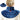Back view of a woman wearing a blue plush weighted heating pad for neck and shoulder pain relief.