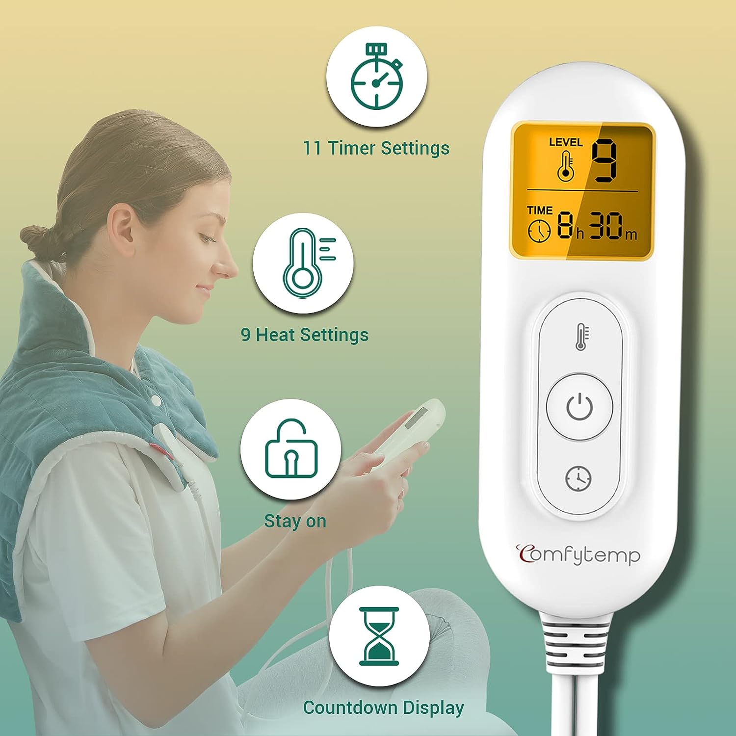 WeightedHeat™ Weighted Heating Pad for Neck and Shoulders