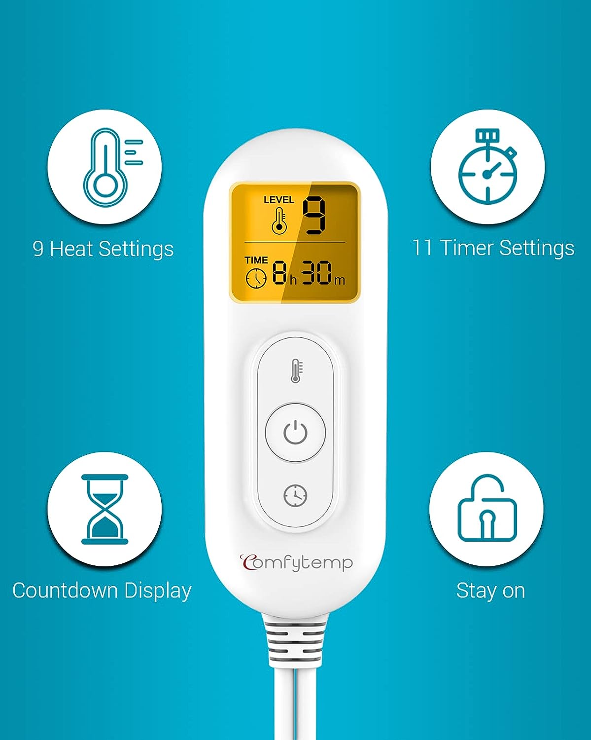 WeightedHeat™ Weighted Electric Heating Pad for Back Pain Relief