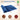 Blue plush heating pad filled with 100% natural flaxseeds, clay beads, and adzuki beans.