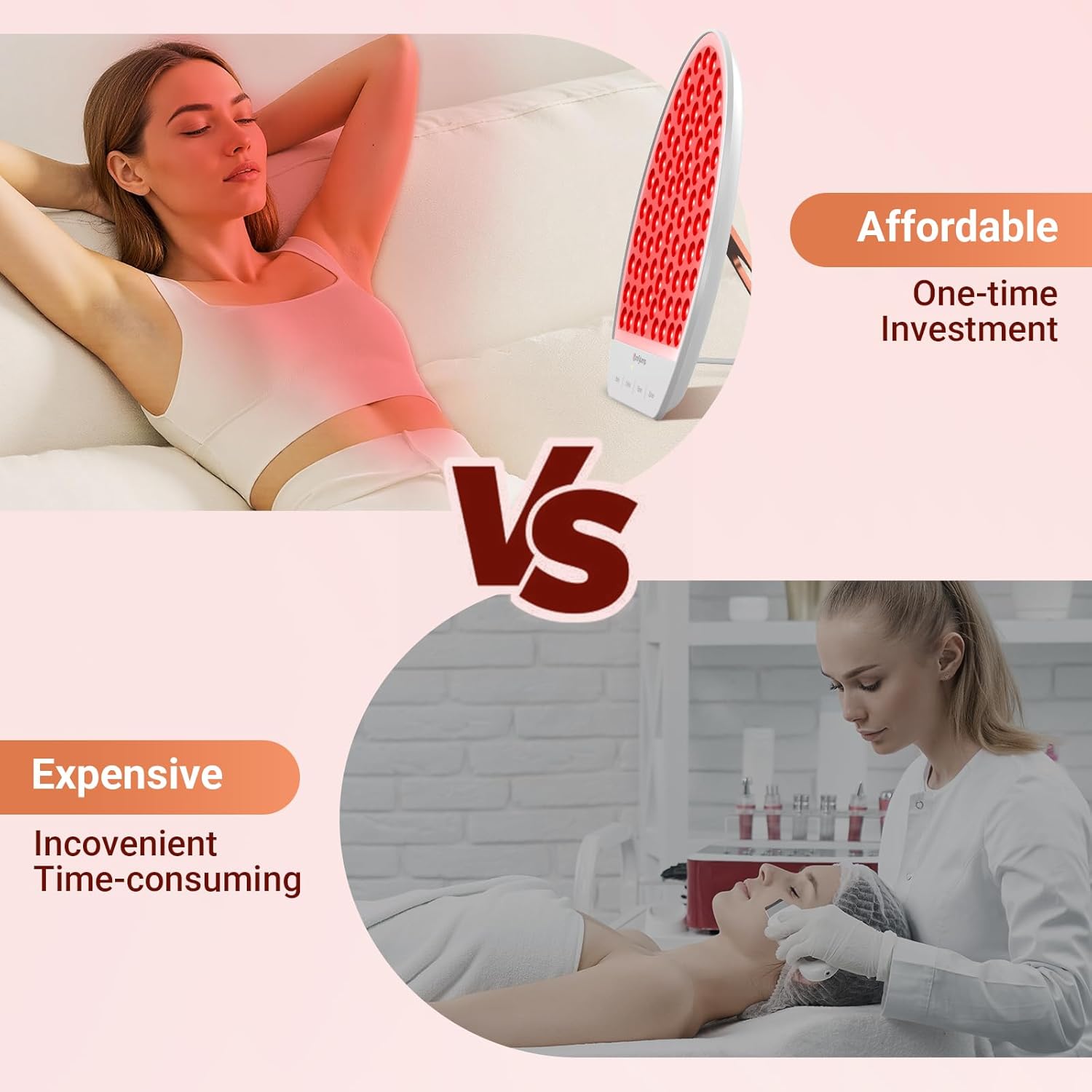 Red Light Therapy for Face and Body, Near Infrared Light Panel with Adjustable Stand, Red Light Therapy Lamp with 84 LEDs with Timer, 660nm & 850nm