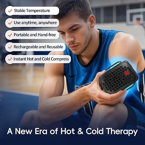 Comfytemp Portable Instant Heat, Cold, and Contrast Therapy Machine - Pain Relief/Aches/Muscle Recovery, Cordless Electric Heating Pad & Ice Pack Device with 2-5H of Battery Life, Gifts for Women Men