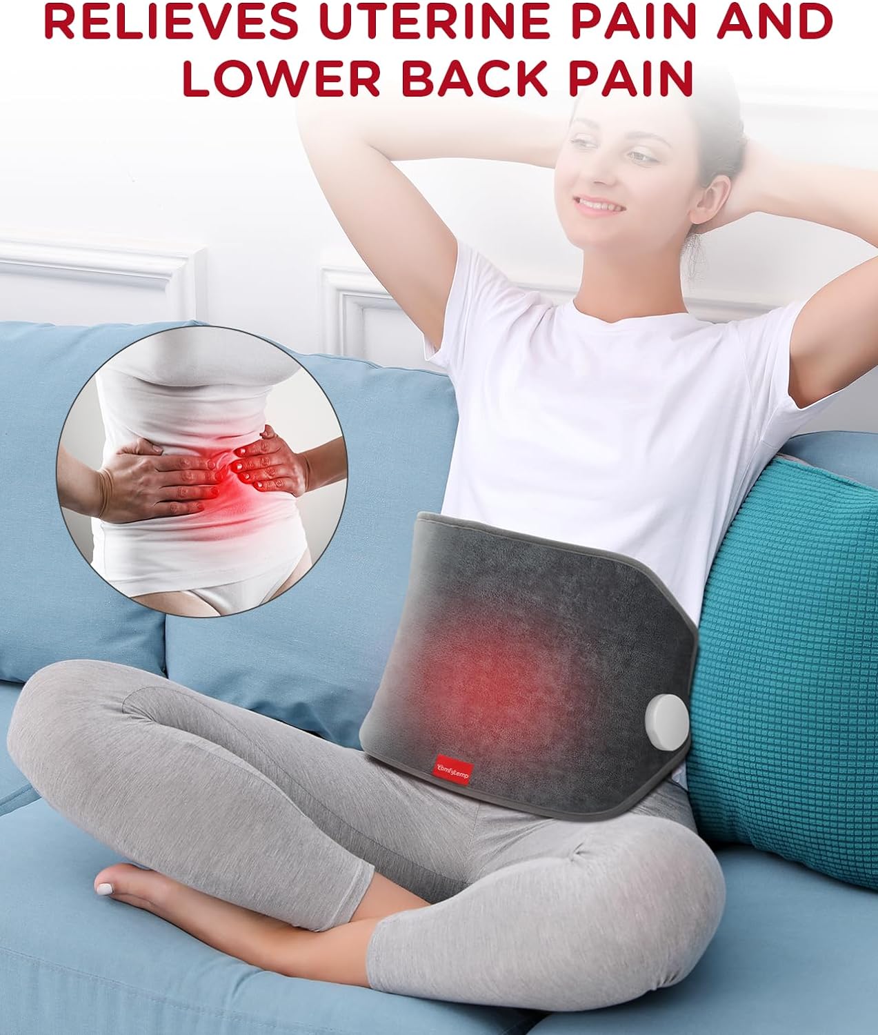 ComfyWarmth™ Upgraded Heating Pad for Back Pain Relief