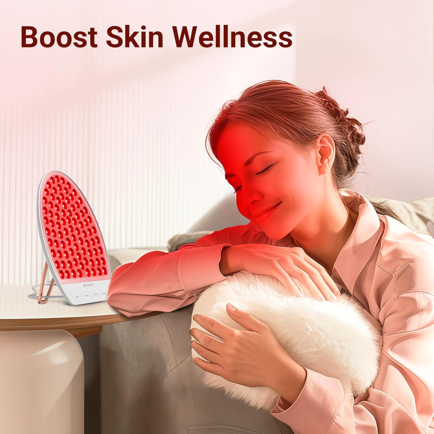Red Light Therapy for Face and Body, Near Infrared Light Panel with Adjustable Stand, Red Light Therapy Lamp with 84 LEDs with Timer, 660nm & 850nm