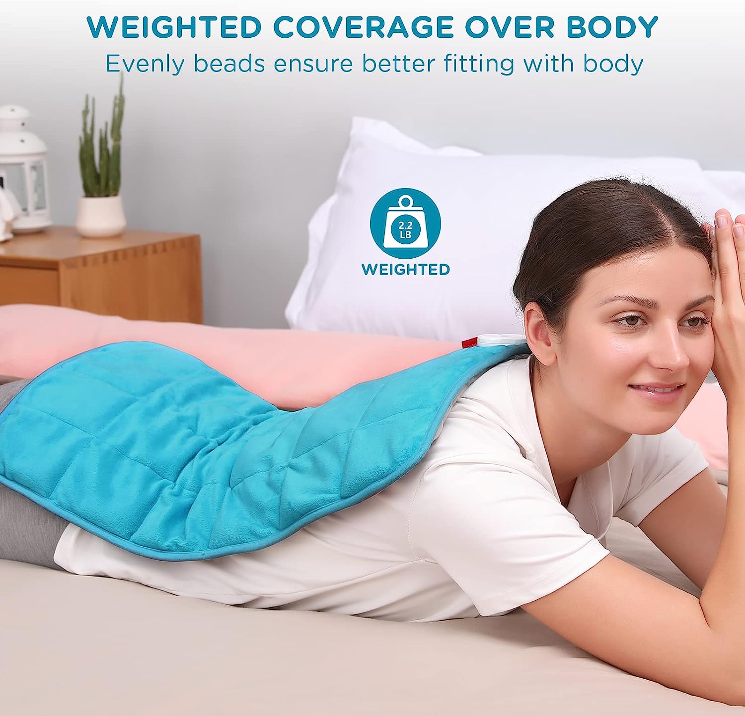 WeightedHeat™ Weighted Electric Heating Pad for Back Pain Relief