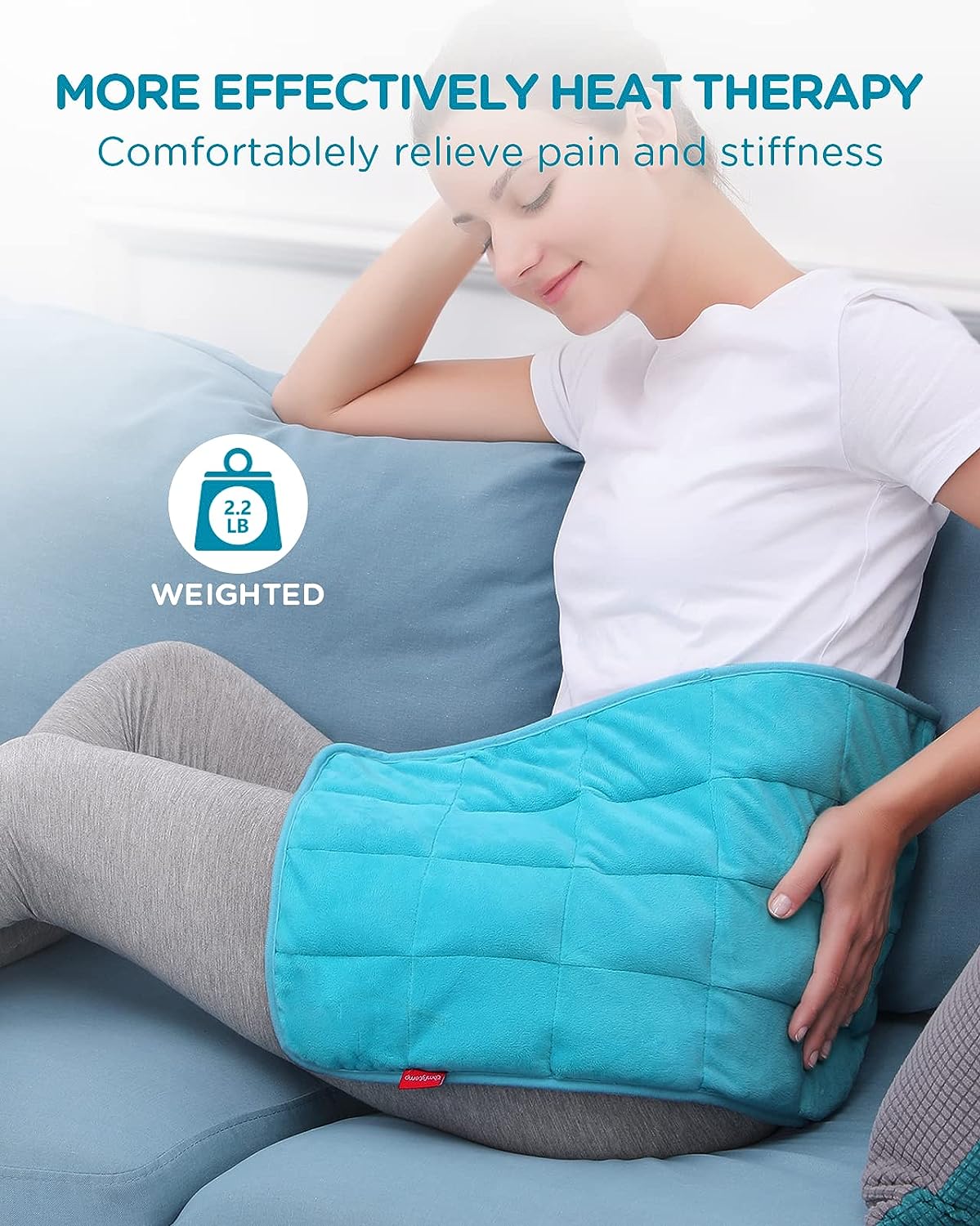 WeightedHeat™ Weighted Electric Heating Pad for Back Pain Relief
