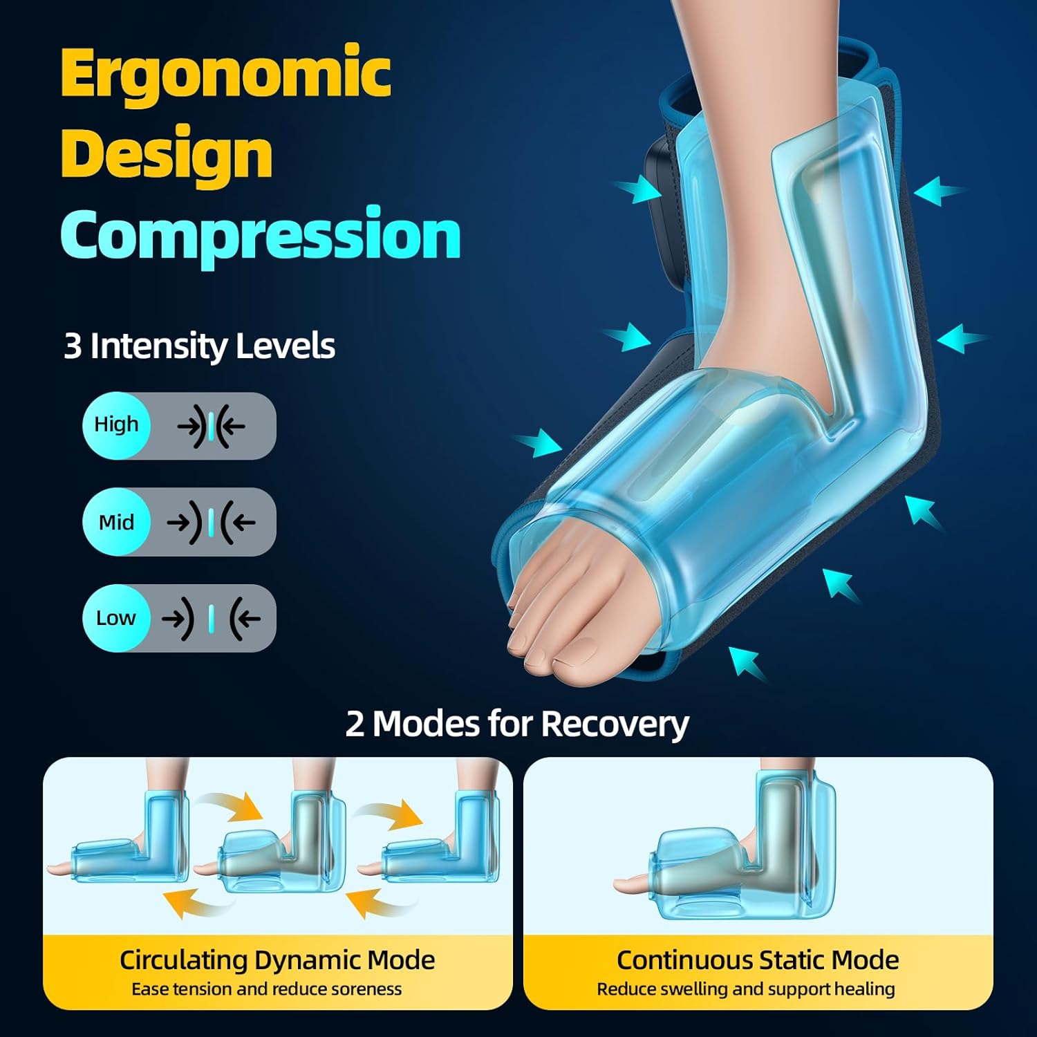 Comfytemp Auto Compression Ankle Ice Pack Wrap, Reusable Gel Hot Cold Therapy Foot Brace for Plantar Fasciitis Relief, Achilles Tendonitis, Swelling, Heel Spur, Sprain, After Surgery Get Well Gift