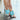 A person wearing blue Comfytemp ice pack wraps on both ankles while sitting on a wooden floor.
