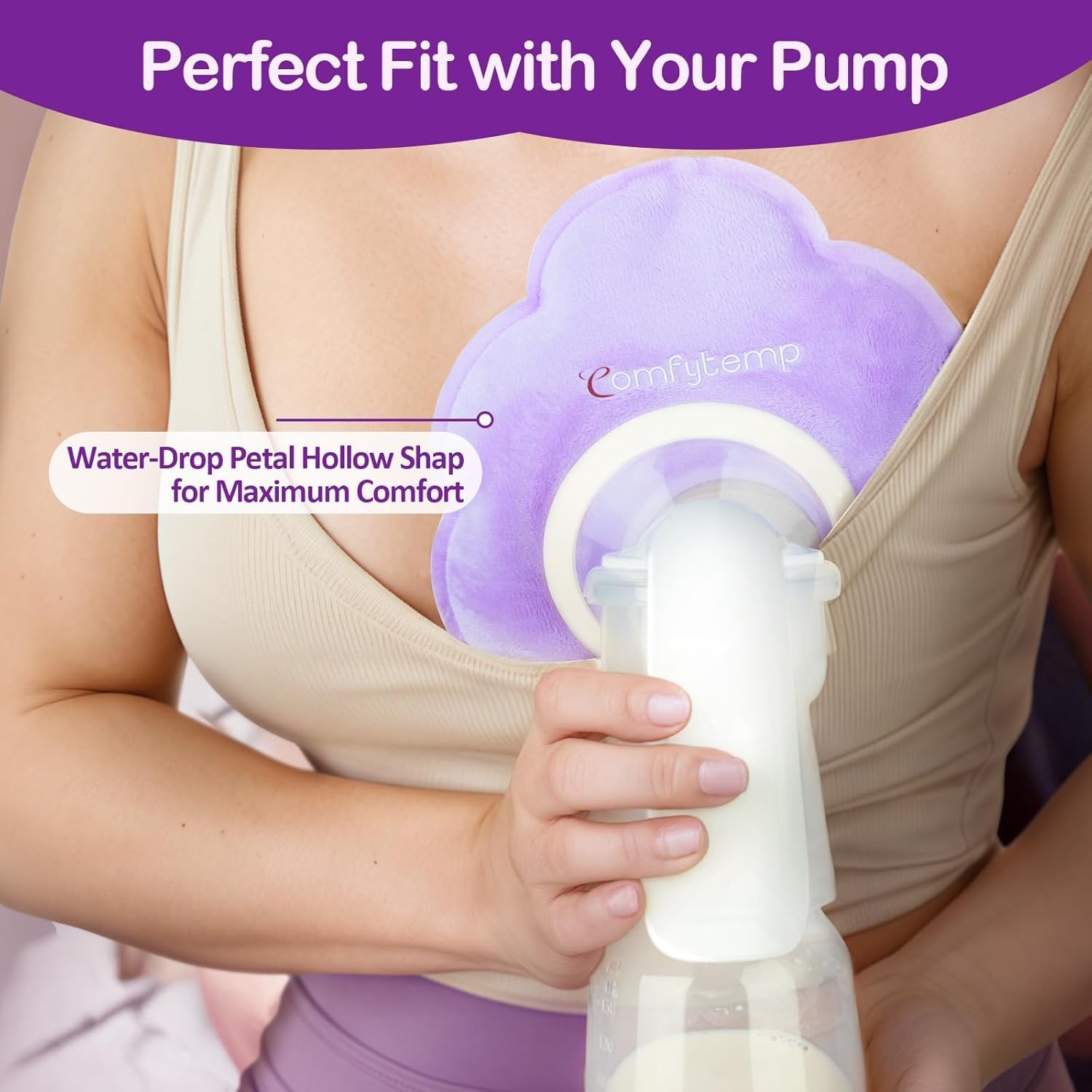 Comfytemp Breastfeeding Therapy Packs, 2-Pack Larger Dual-Sided Hot & Cold Breast Gel Ice Pads, Reusable Postpartum Essentials for Pain Relief, Mastitis, Engorgement, New Mom Gifts