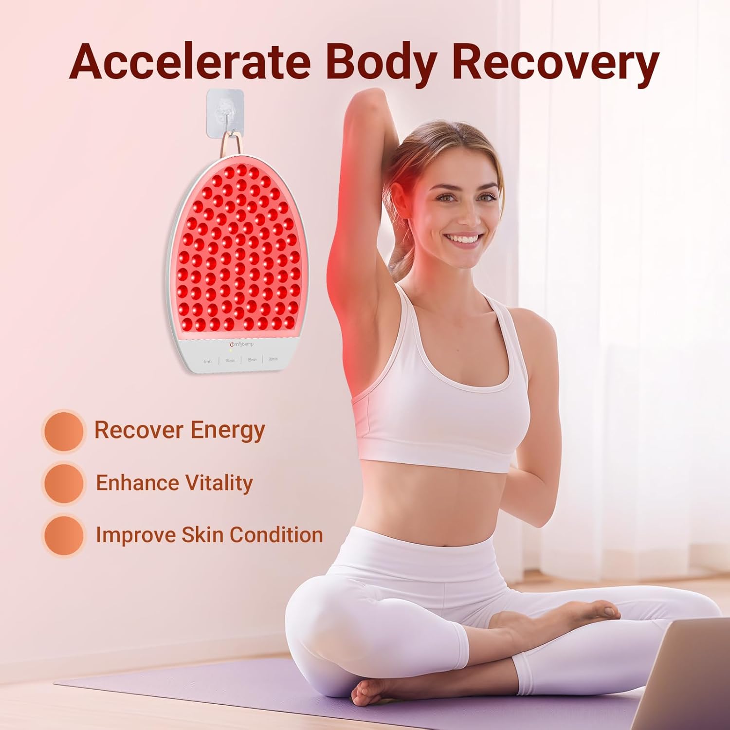 Red Light Therapy for Face and Body, Near Infrared Light Panel with Adjustable Stand, Red Light Therapy Lamp with 84 LEDs with Timer, 660nm & 850nm