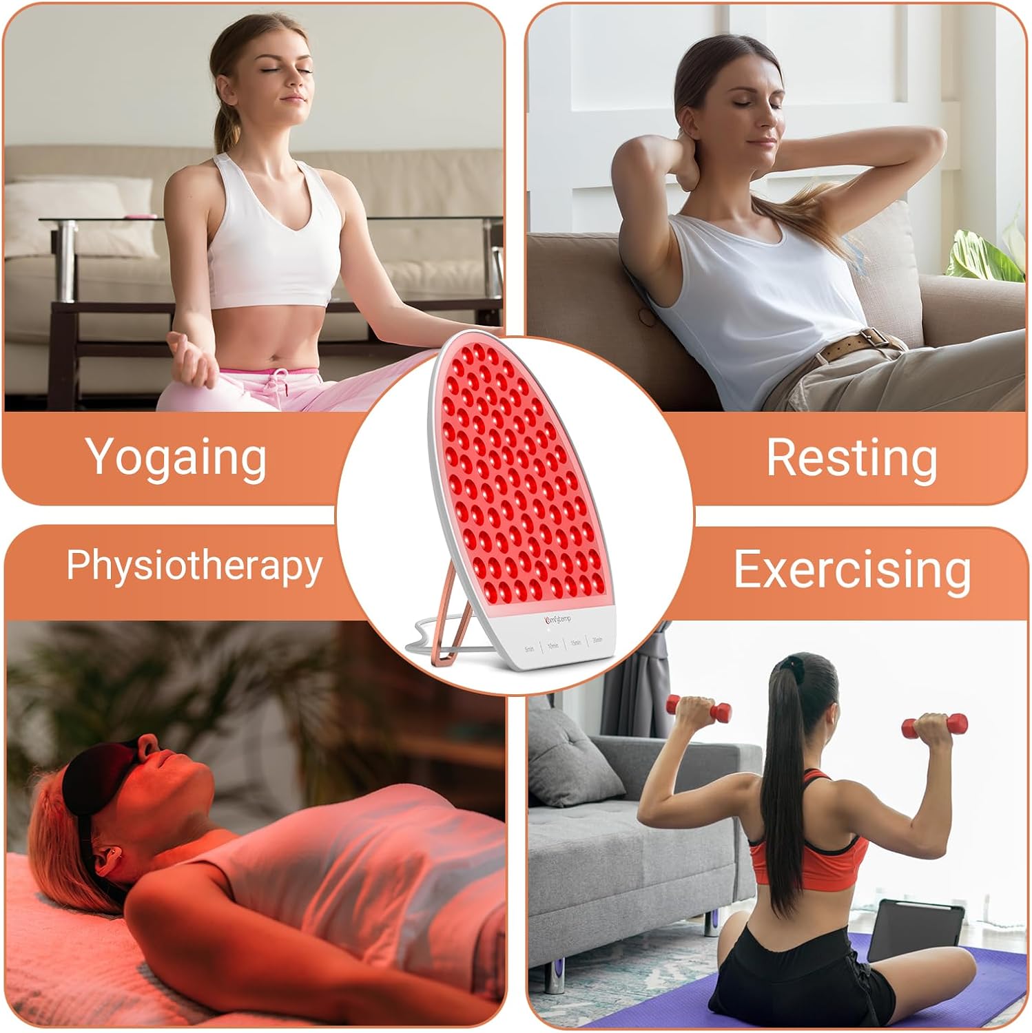 Red Light Therapy for Face and Body, Near Infrared Light Panel with Adjustable Stand, Red Light Therapy Lamp with 84 LEDs with Timer, 660nm & 850nm