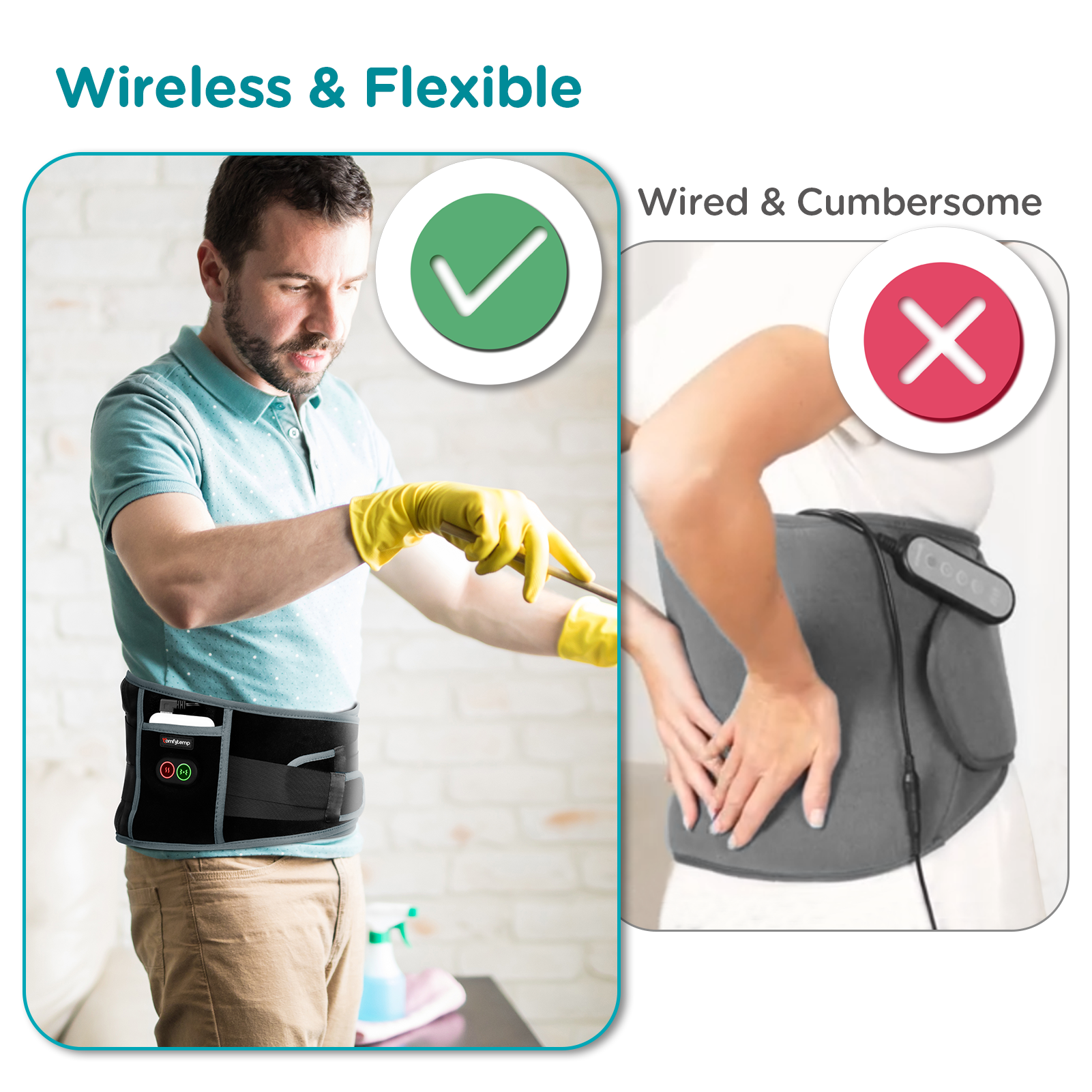 Comfytemp New Cordless Heating Pad with Massagerš„