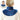 Rear and front views of a woman wearing a blue plush heating pad for neck and shoulder therapy.