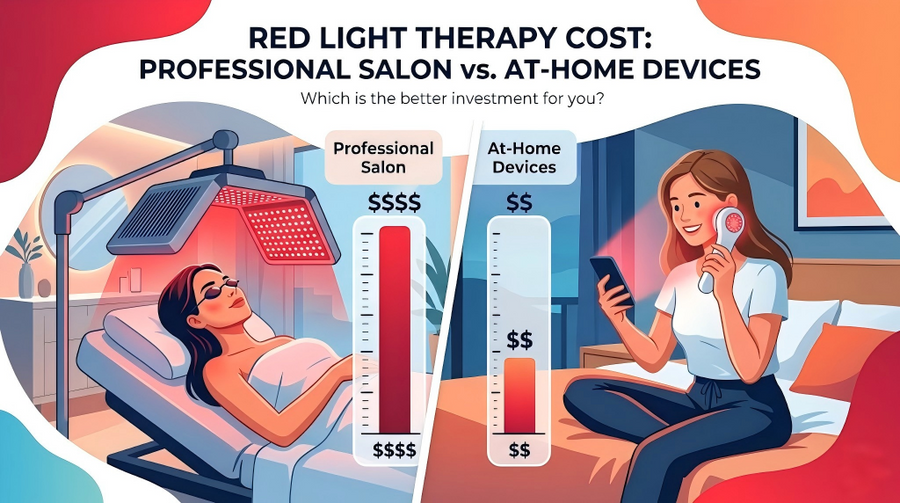 Red light therapy cost: Professional salon vs. At-home devices