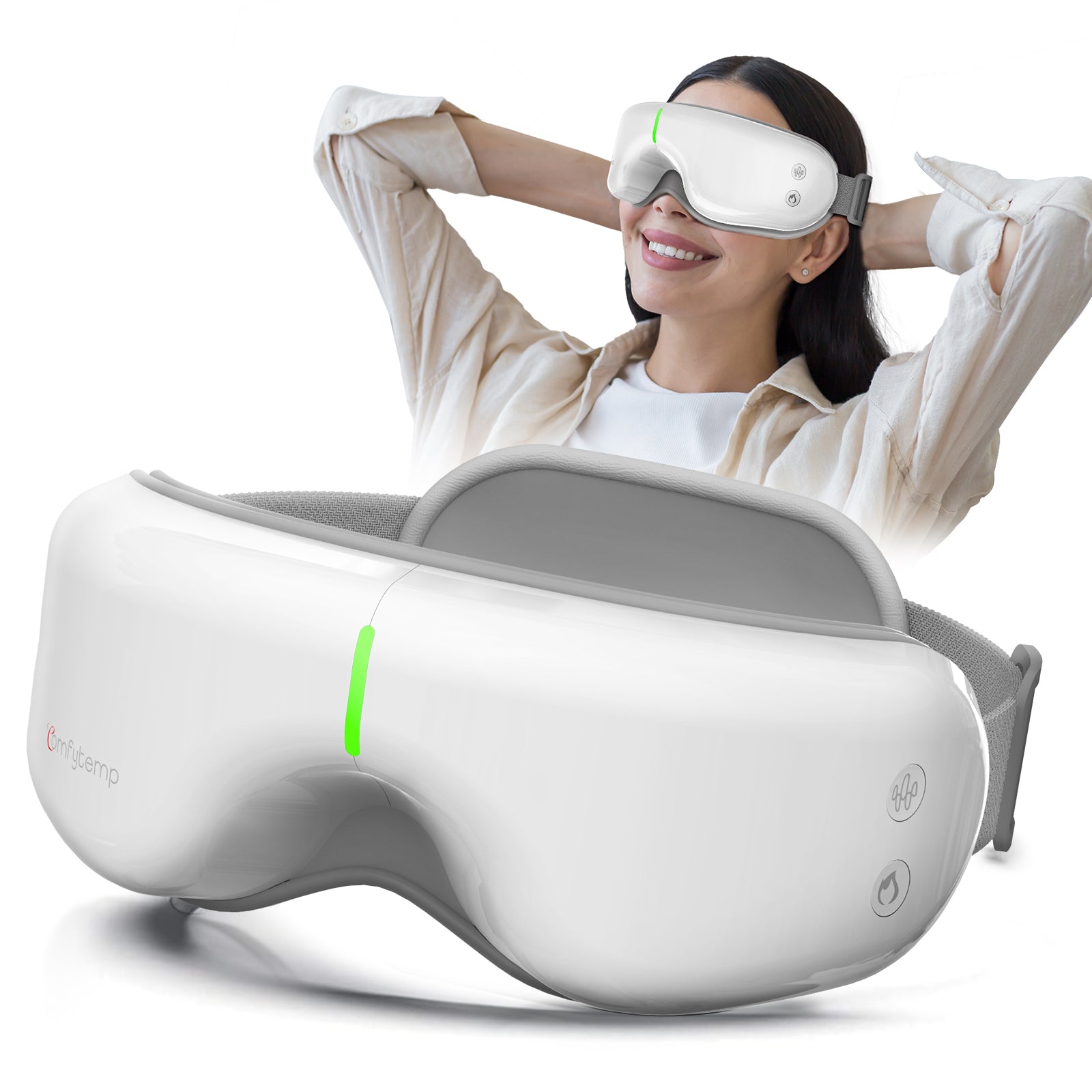 Comfytemp Eye Massager with Heat, Birthday Valentines Day Gifts for Women Men, FSA HSA Eligible Heated Eye Massager for Migraines, Heated Eye Mask Massager with Music for Eye Strain, Stye Eye Relief
