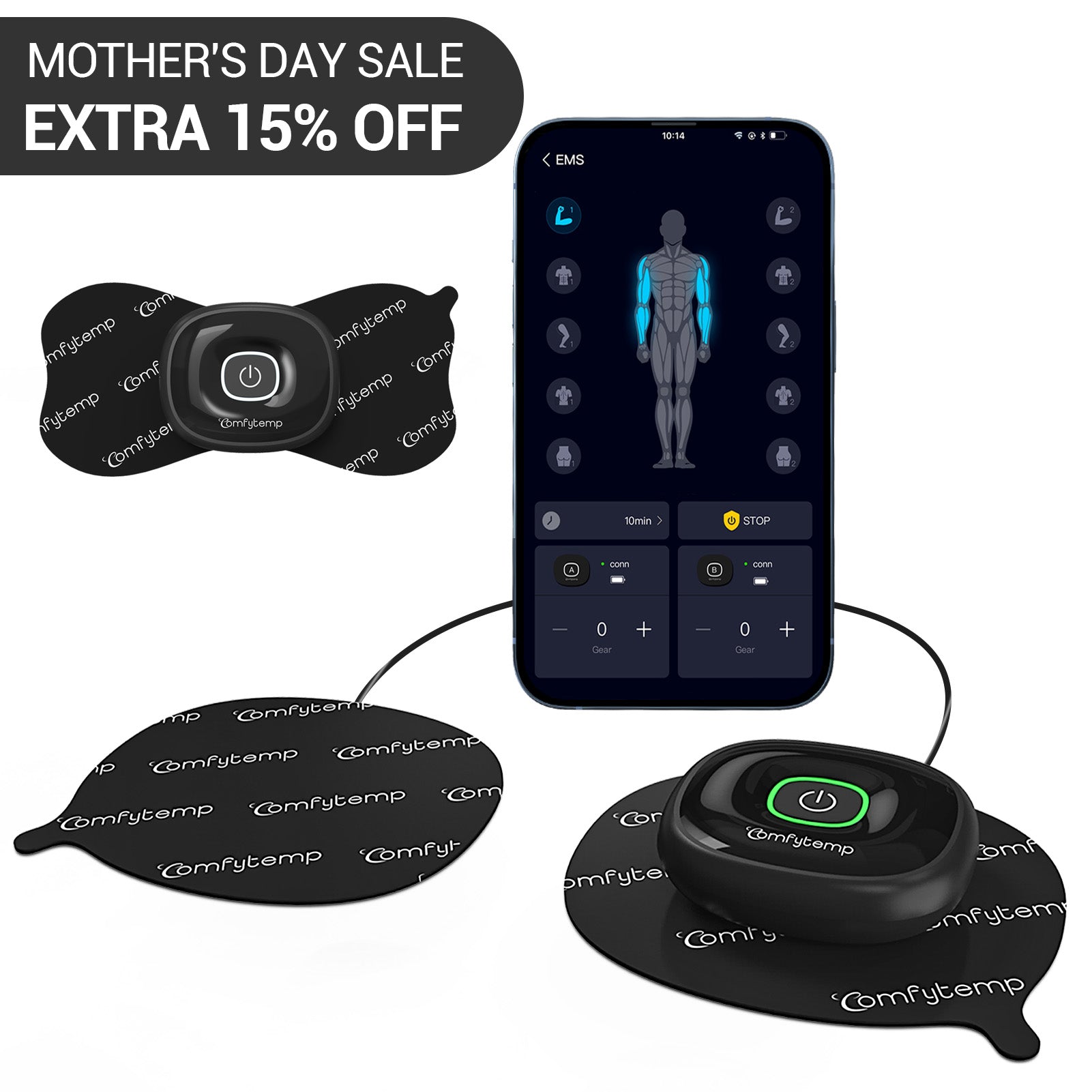 Comfytemp Wireless TENS Unit Muscle Stimulator with APP🔥Mother's Day Specials🔥