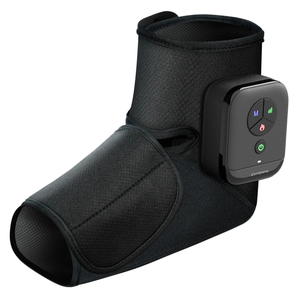Cordless foot massager with app control and multi-zone compression airbags for targeted relief.