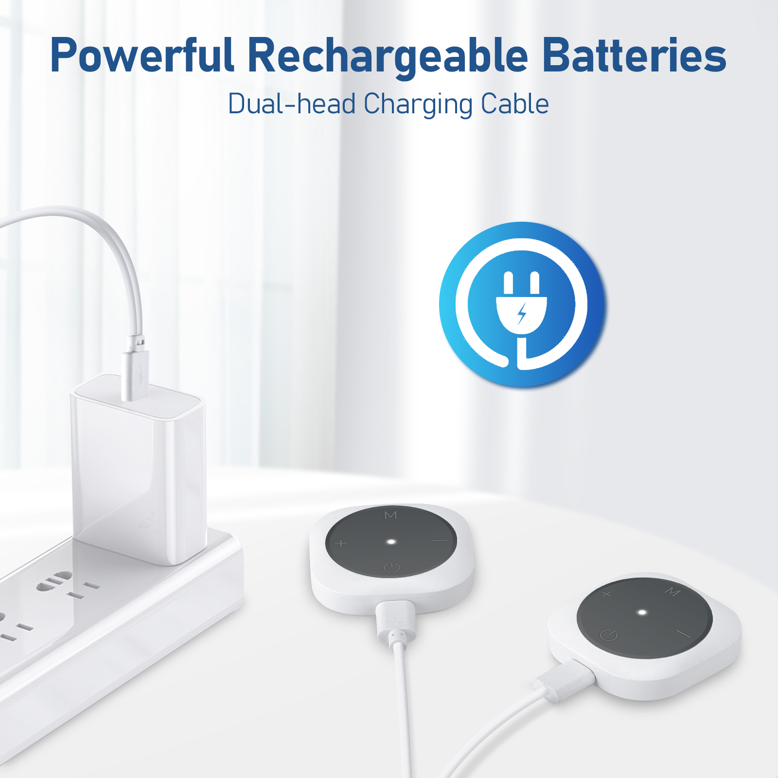 Comfytemp Electrode Wireless Massager - Rechargeable Portable TENS Unit Muscle Stimulator with App Control