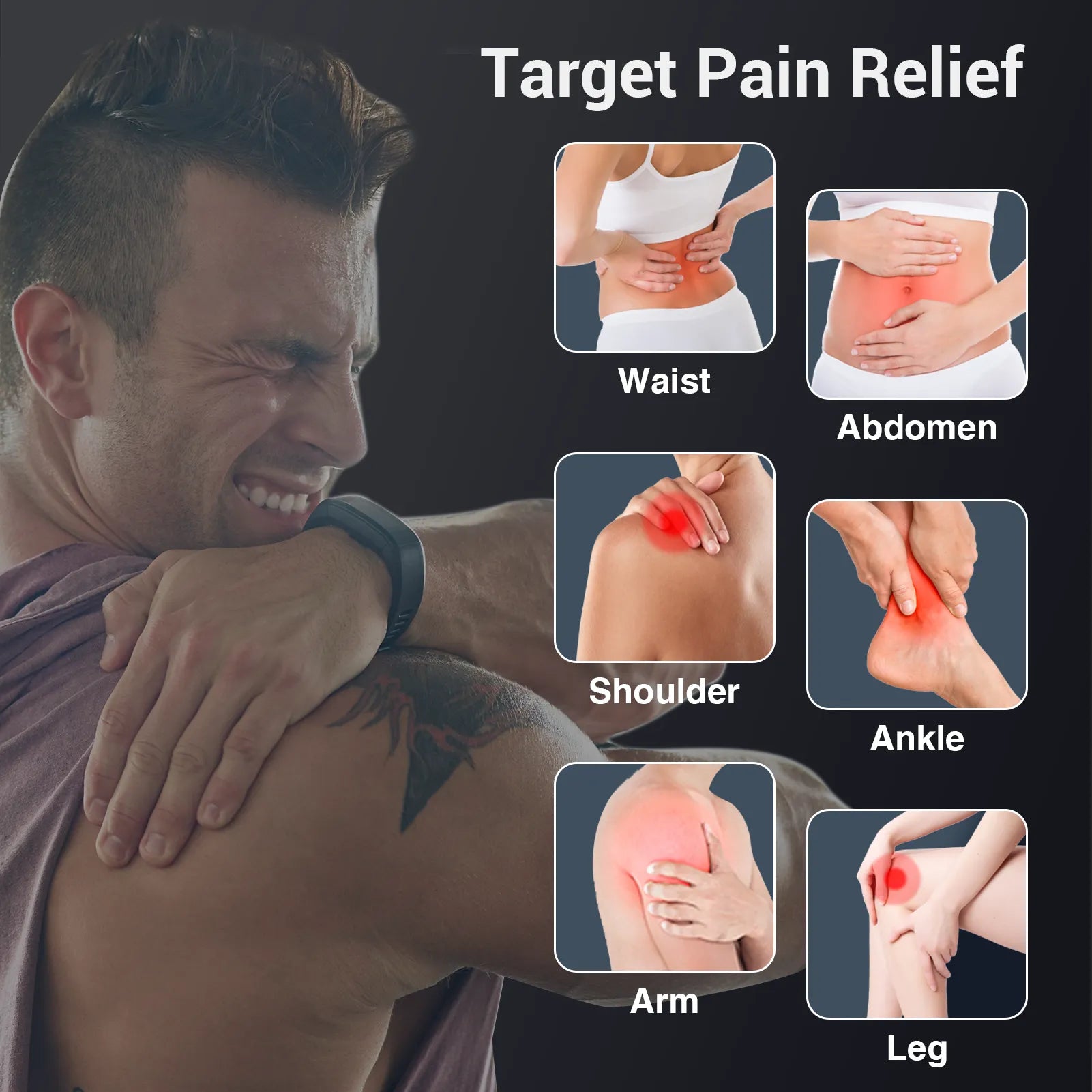 K6108-Comfytemp Back Shoulder Wireless TENS Unit with APP