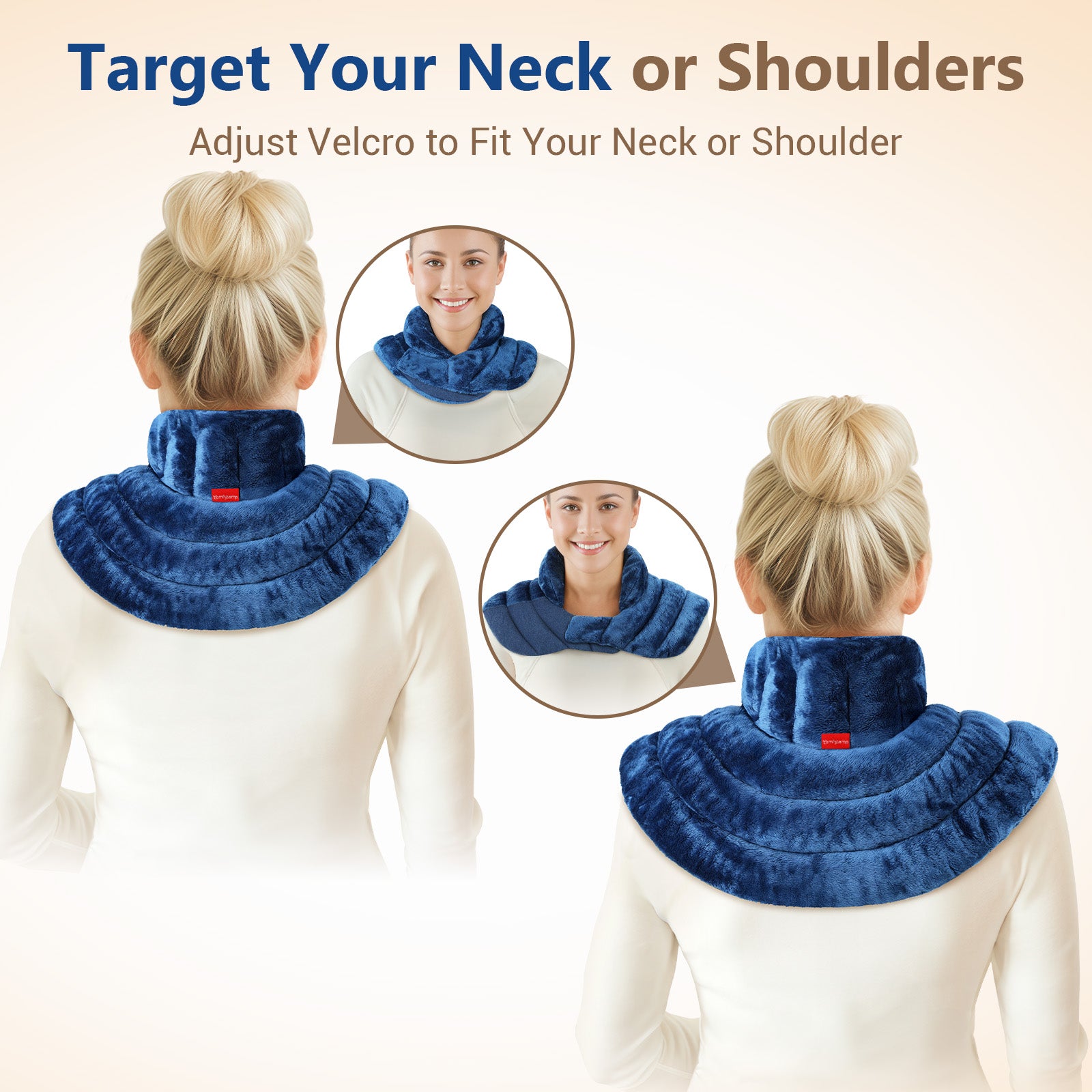 Comfytemp Microwave Heating Pad for Neck & Shoulder, Neck Warmer for Neck Pain Relief, Cervical, FSA HSA Eligible, 2.82LB Wearables Adjustable Heated Neck Wrap with Moist Heat Therapy, Recovery Gifts