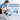 Blue and black knee wrap providing up to 45 minutes of cooling comfort, worn by a woman in athletic wear