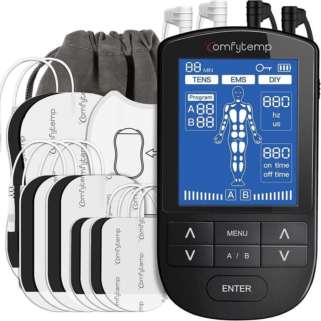 24 Modes Dual Channel TENS EMS Unit Muscle Stimulator for Pain Relief  Therapy, 12 Pcs Electrode Pads 