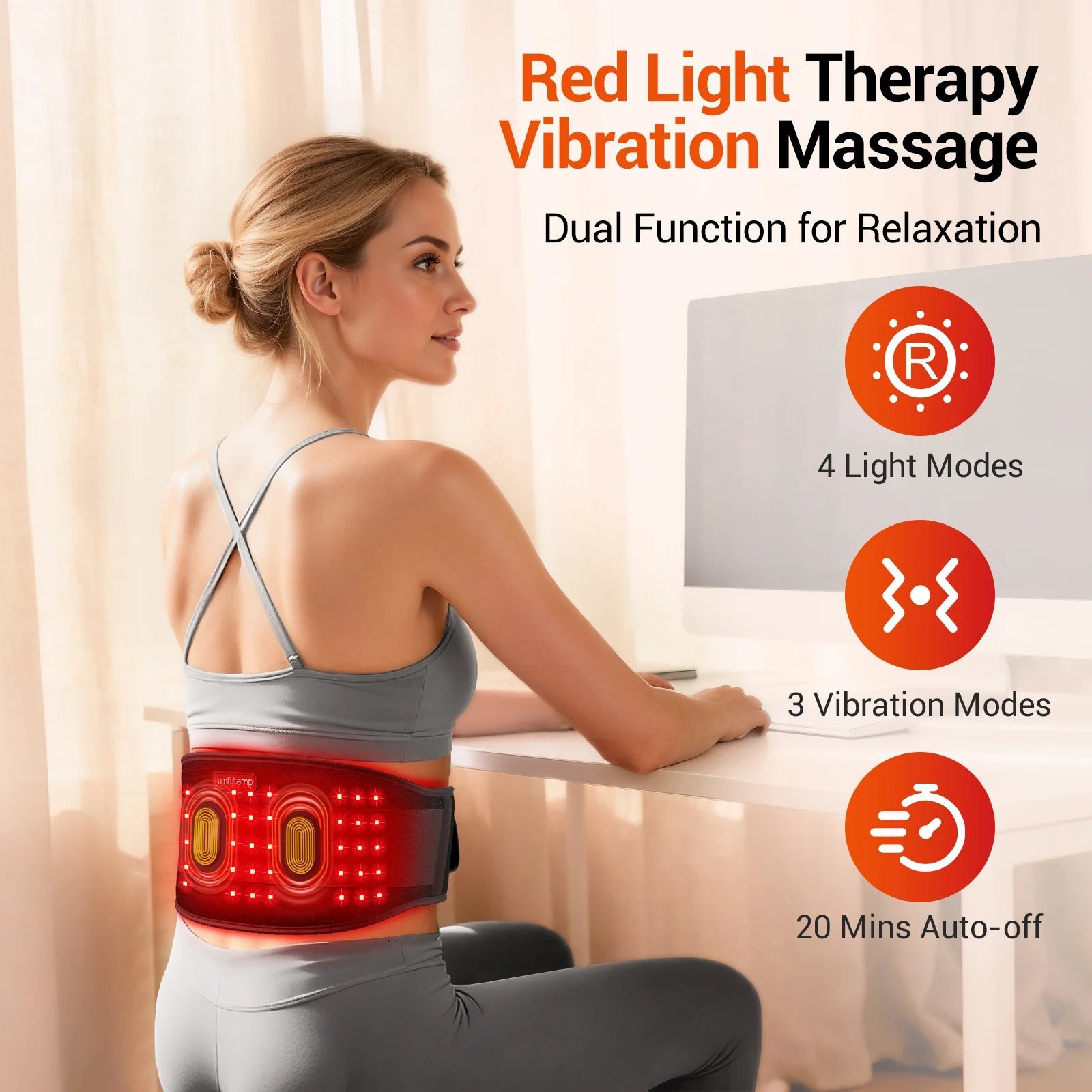 Red Light Therapy Belt with Vibration Massage Red Light Therapy Belt with Vibration Massage