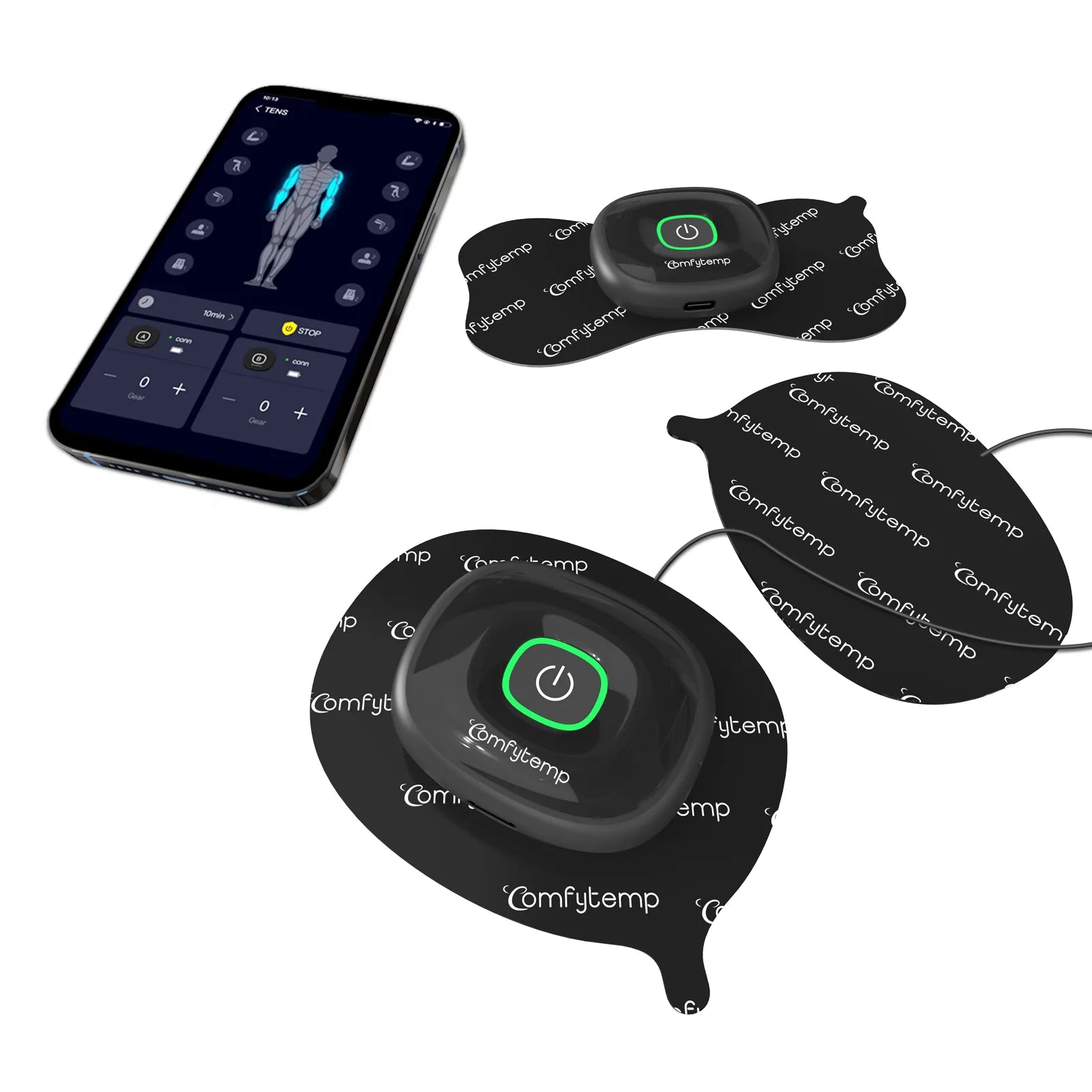 K6108-Comfytemp Back Shoulder Wireless TENS Unit with APP