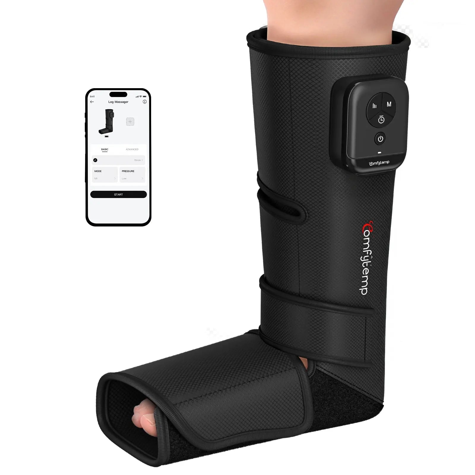 Comfytemp Portable Leg and Foot Compression Massager with 5 Intensities 3 Modes,1PACK- K1011