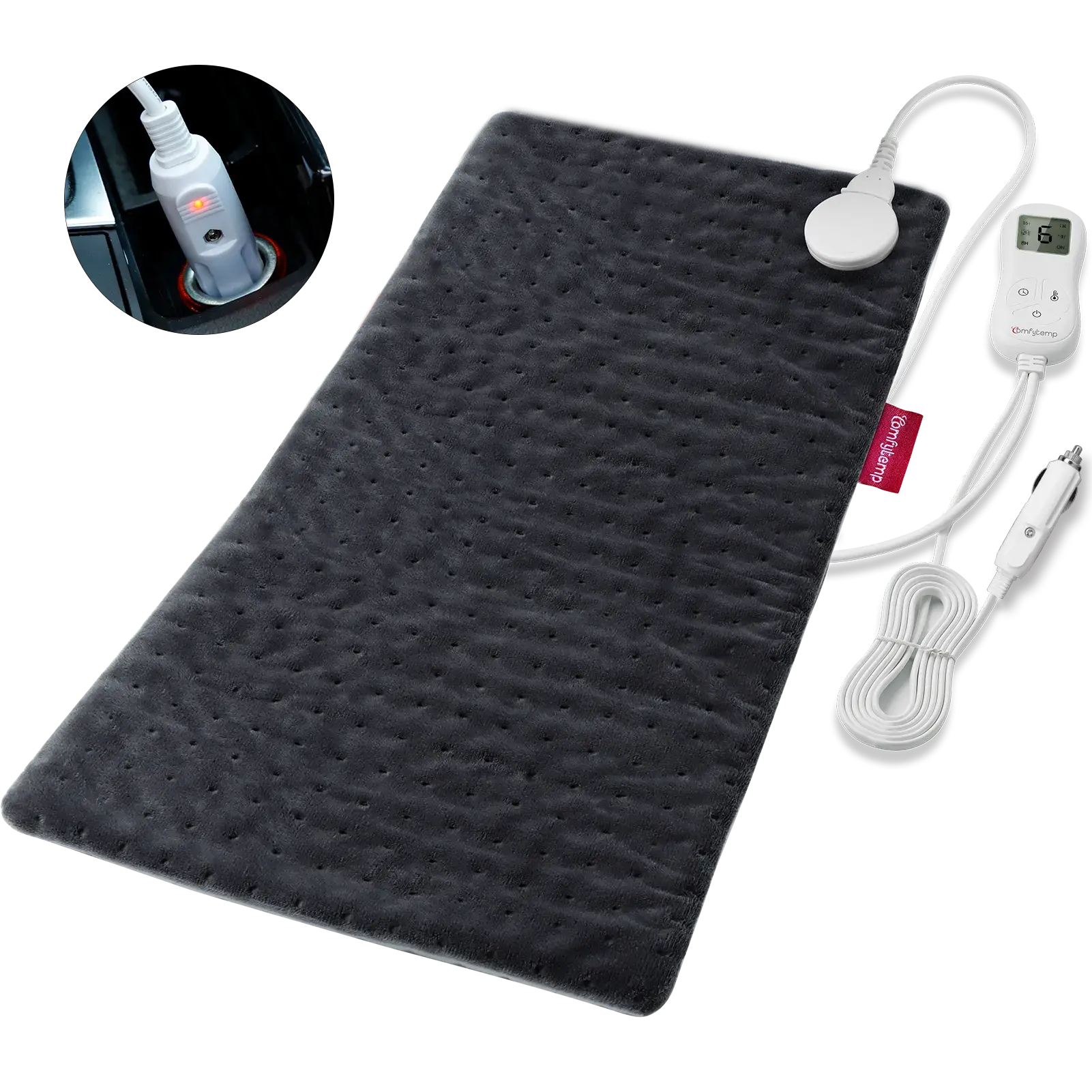 heating pad for car cigarette lighter Heated Seat Cover,Car Pad,Car 12v Pad,Winter Seat Cushion Fast Heat Seat Warmer with Easy Controller to Promote Blood Circulation Relieve Fatigue and Reduce Stress Home&office&Etcs infrared heating which is built into the fabric Zone Tech Car Mini Heated