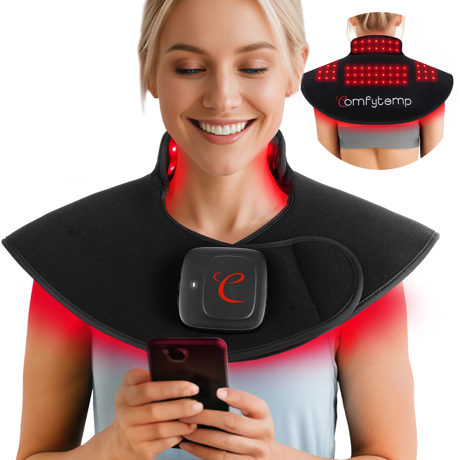 K4015-Comfytemp Neck Shoulder Cordless Red Light Therapy Pad