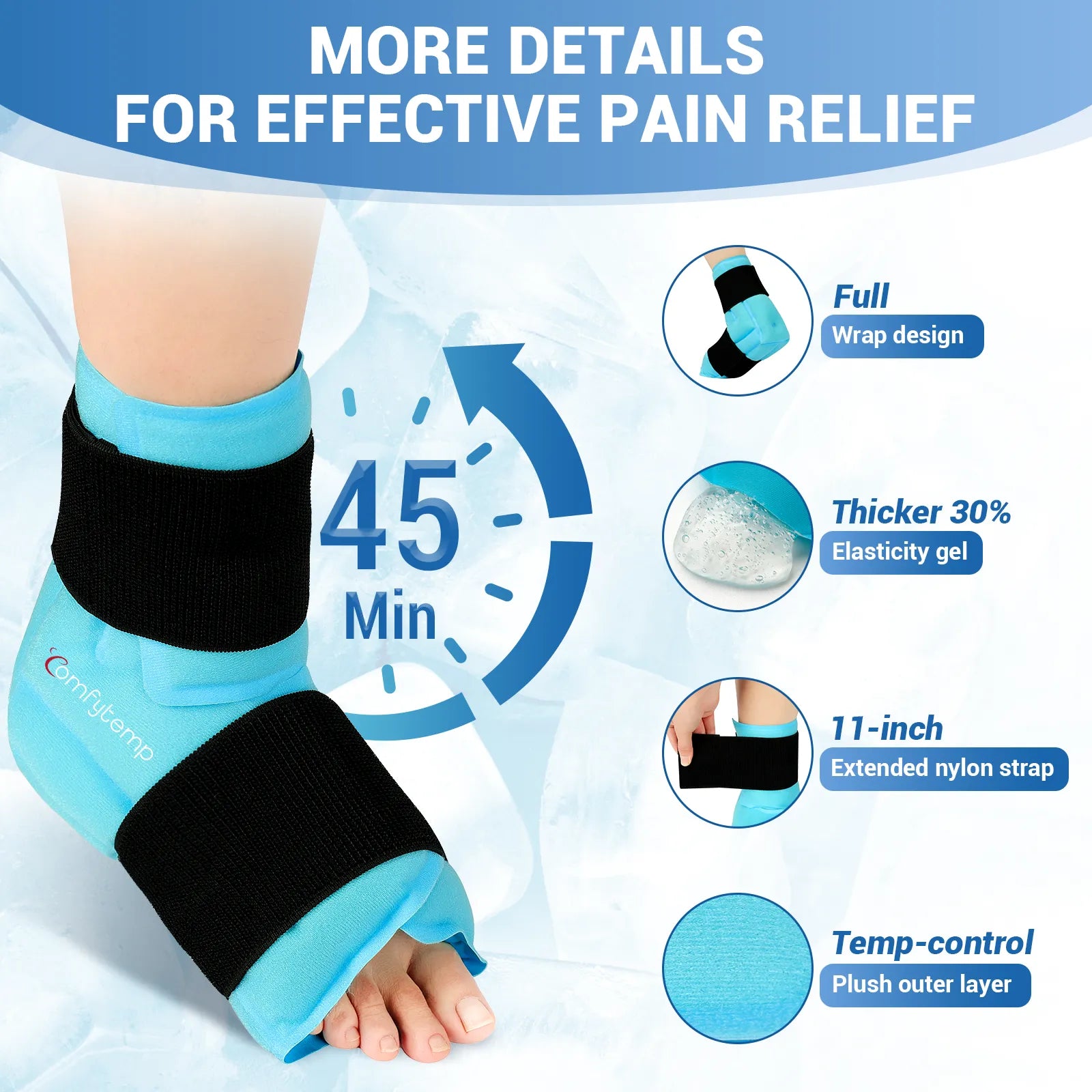 K9170-Comfytemp Ankle Foot Ice Pack Wrap