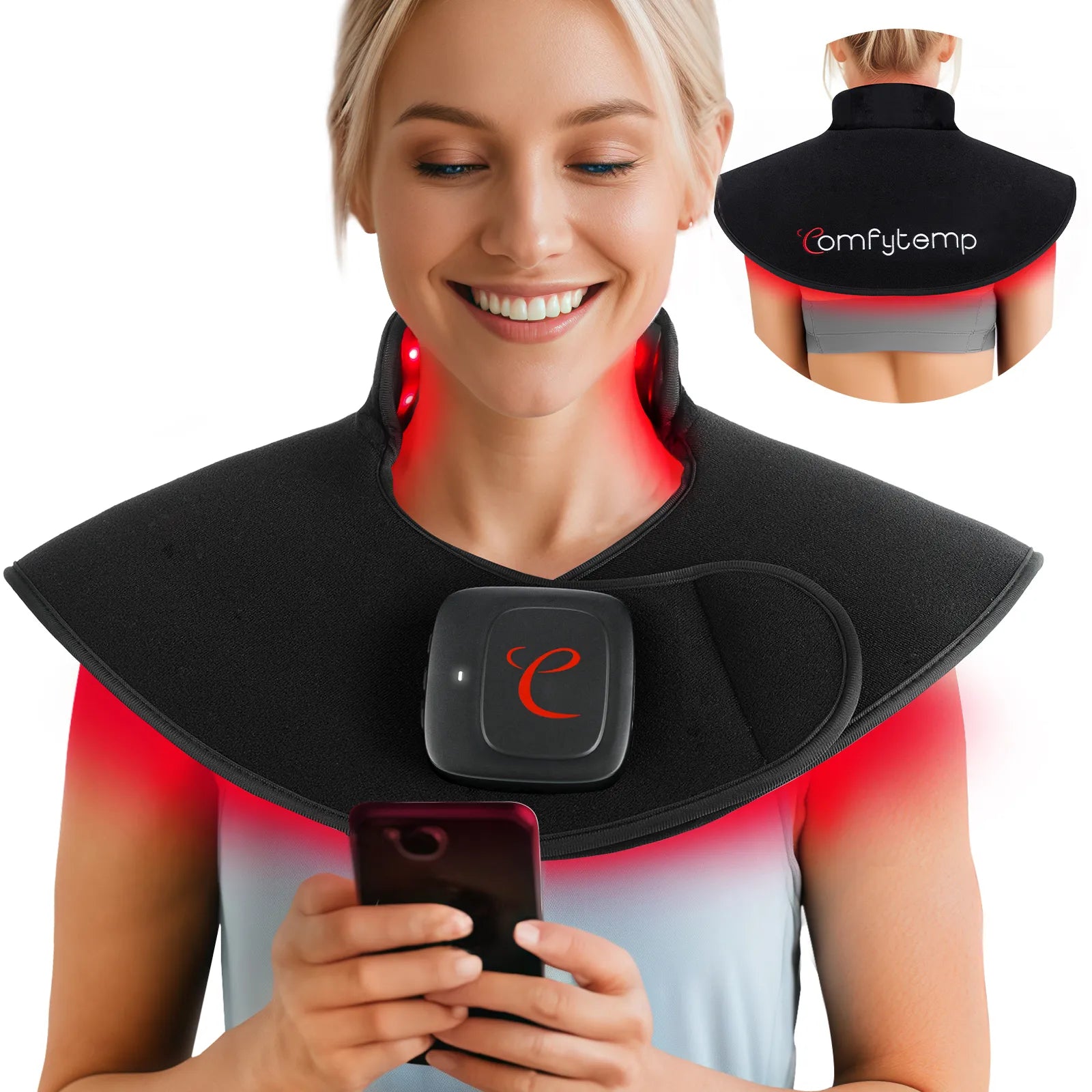 K4015-Comfytemp Neck Shoulder Cordless Red Light Therapy Pad