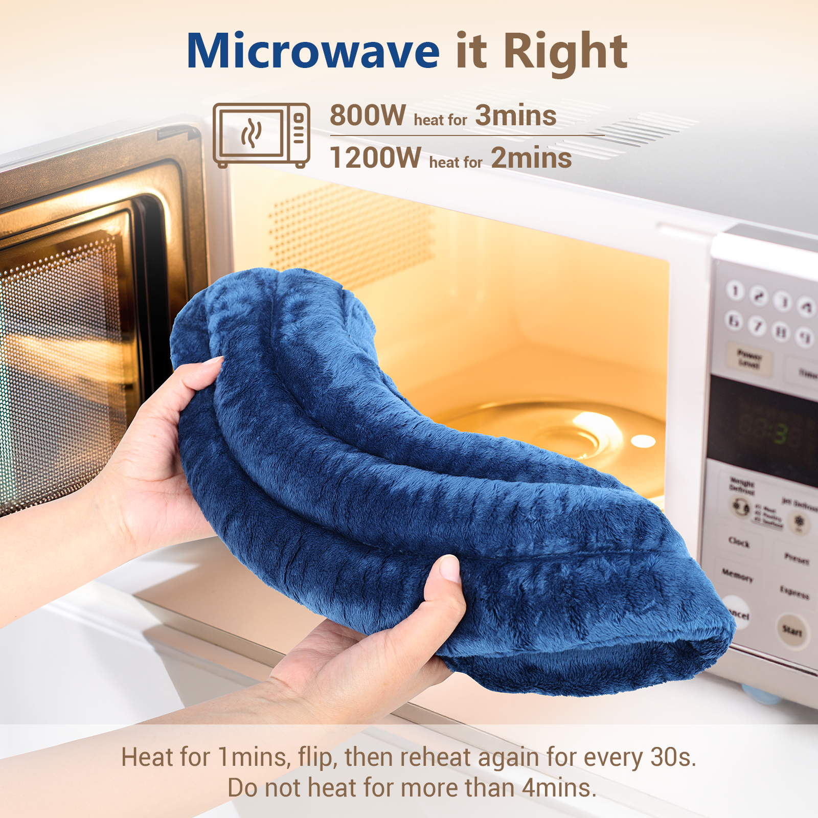Comfytemp Neck Shoulder Heating Pad Microwavable for Pain Relief, 2.8lb Weighted Heated Neck Wrap Warmer, Microwave Moist Heating Pads, Warm Compress, Get Well Relaxation for Women Men Seniors