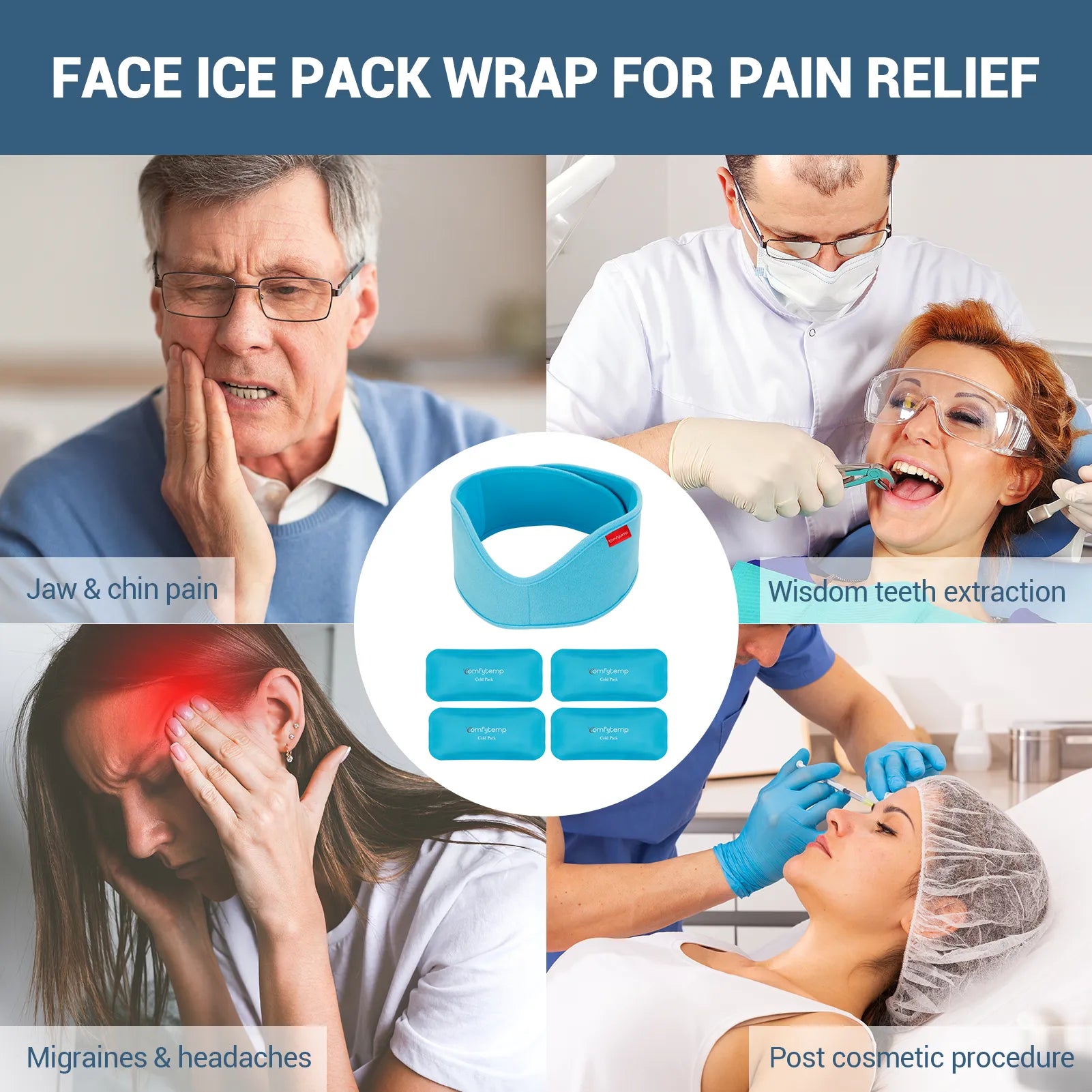 K9121-Comfytemp Wisdom Teeth Ice Pack Head Wrap
