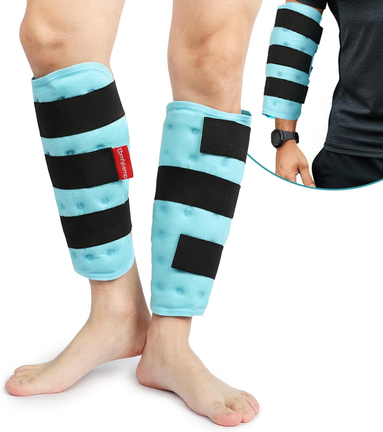 Comfytemp Calf Shin Splint Ice Packs for Injuries Resuable Gel 2 Pack
