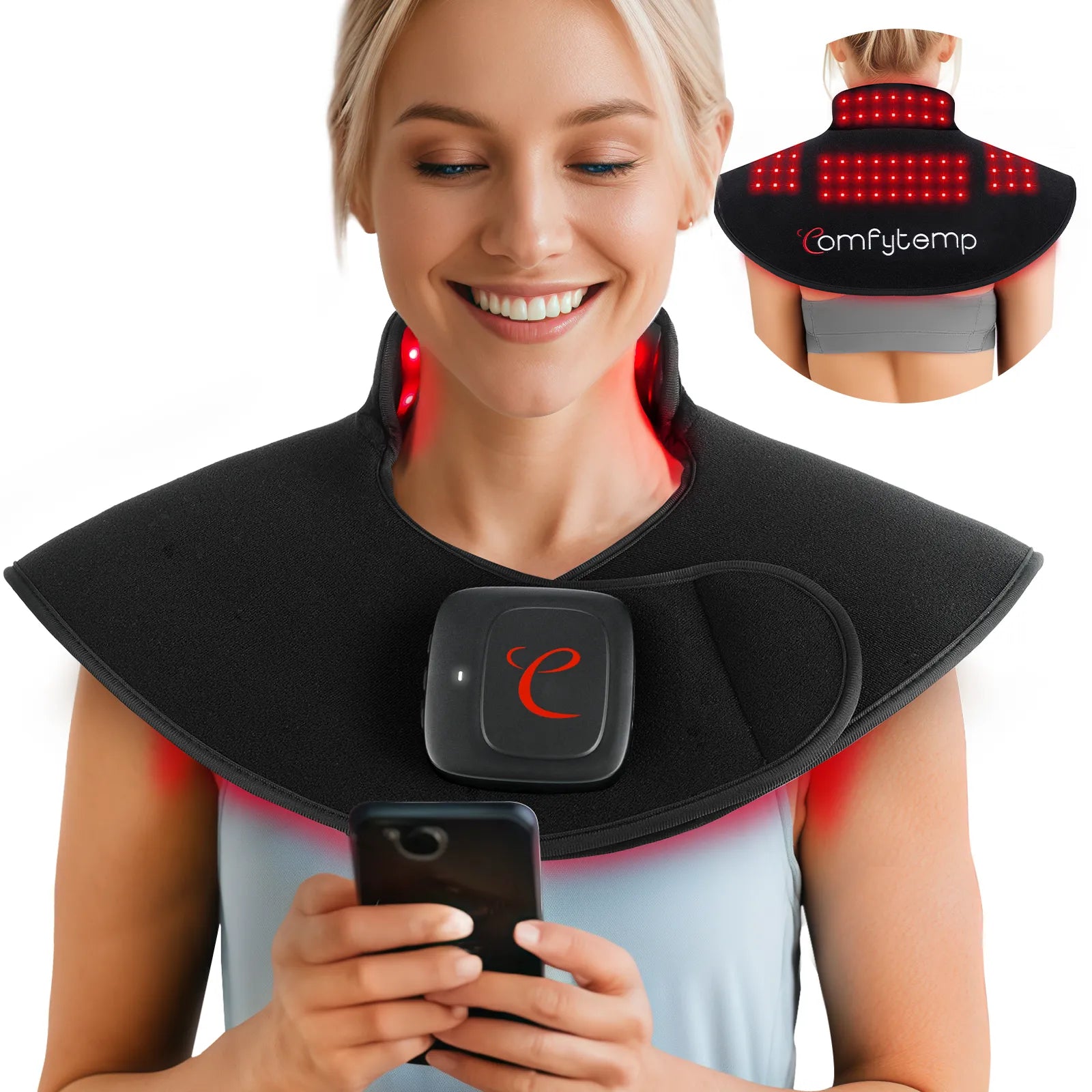 K4015-Comfytemp Neck Shoulder Cordless Red Light Therapy Pad