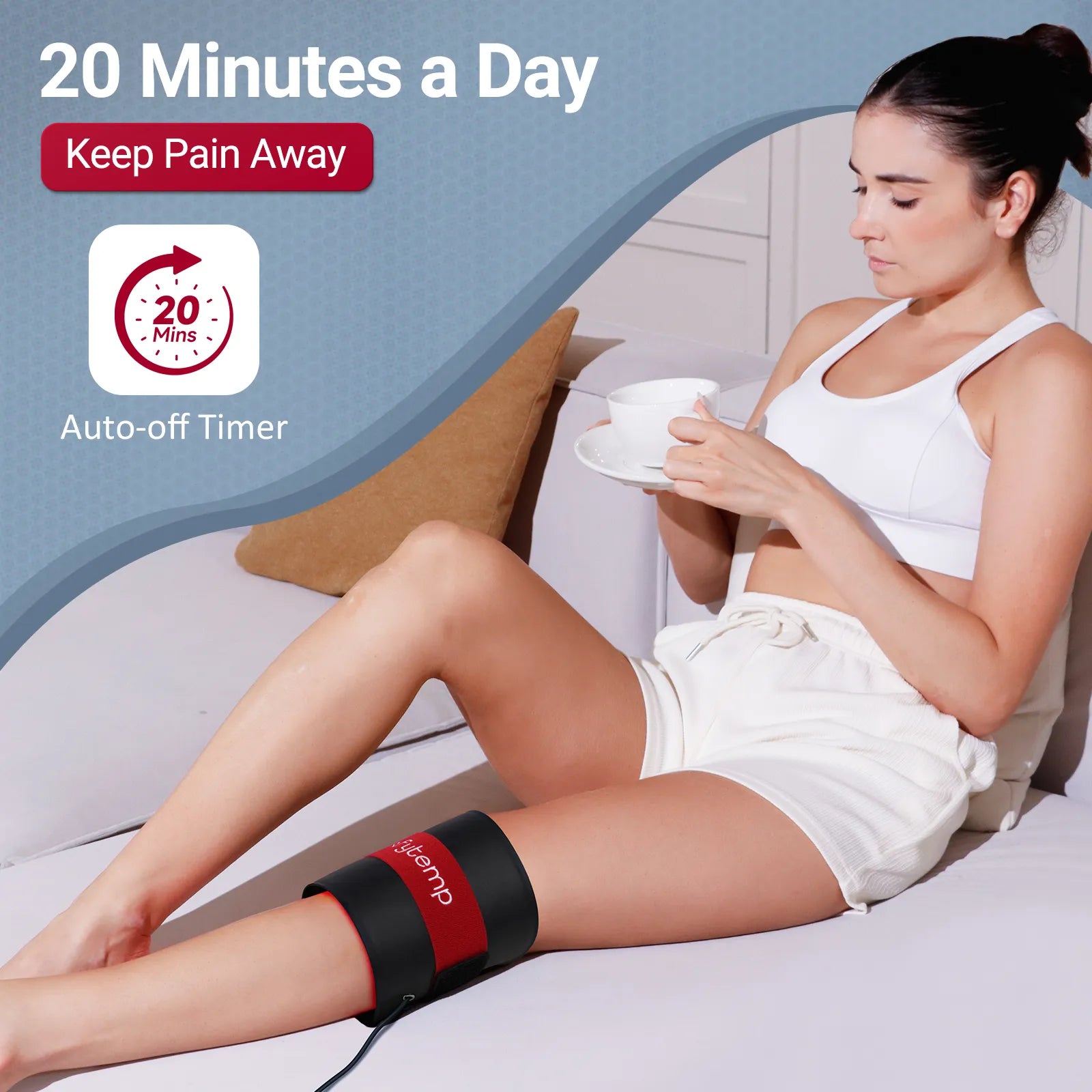 K4064-Comfytemp 14.4'' x 6.1'' Red Light Therapy Pad