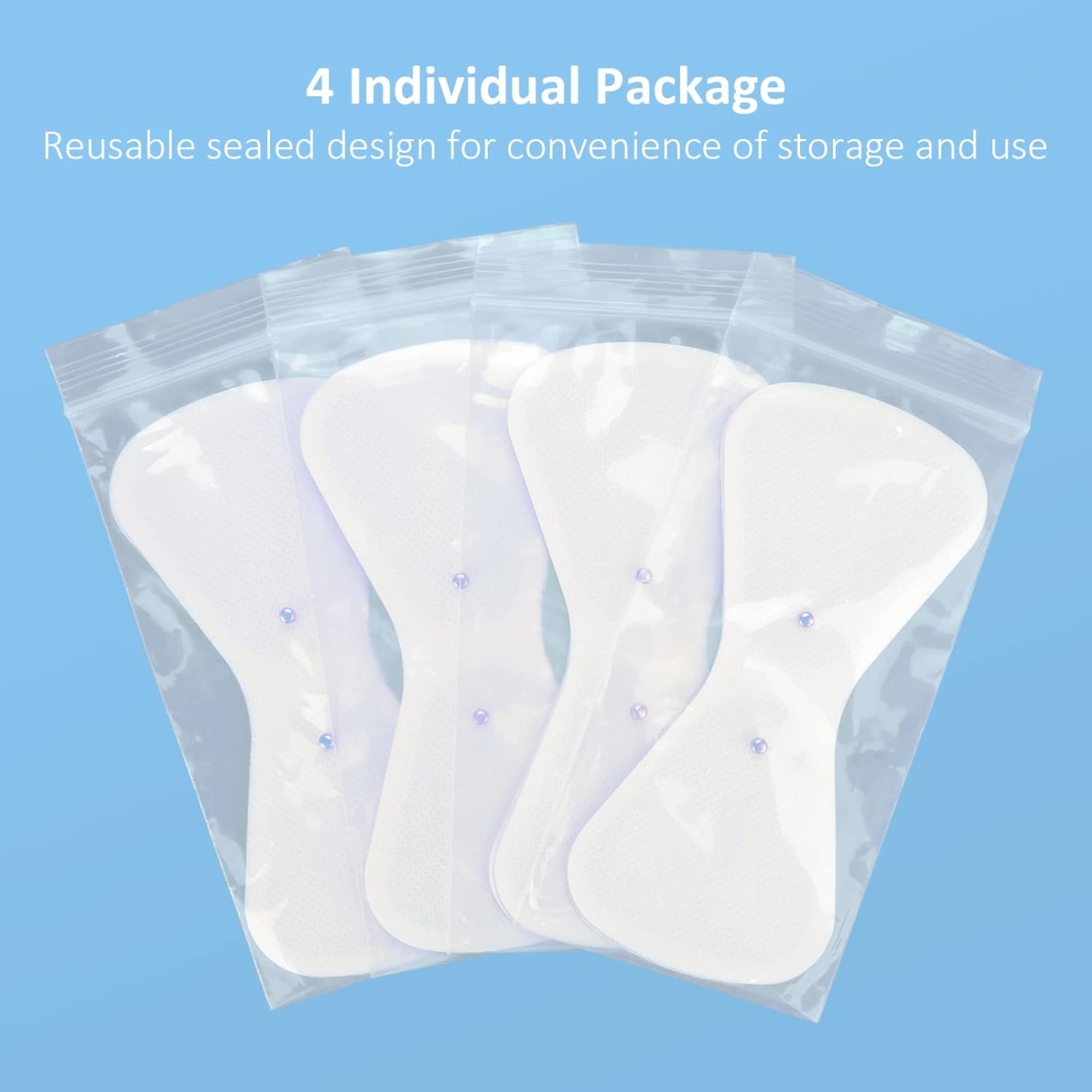 Comfytemp Official TENS Unit Replacement Pads, 4 Pack Wireless TENS Pads, 5.1" x 2.4" Reusable Self Adhesive Electrodes with Premium Quality