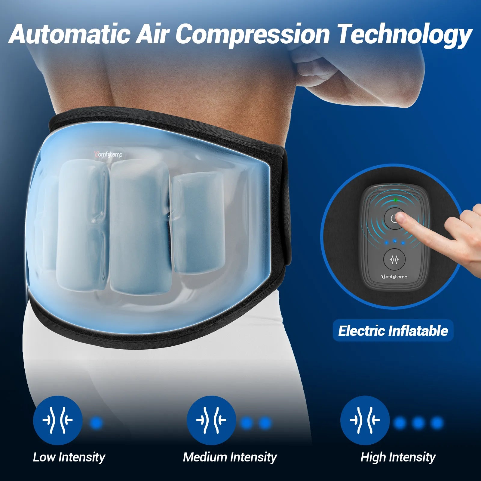 K91A1-Comfytemp Auto Compression Back Ice Pack Wrap