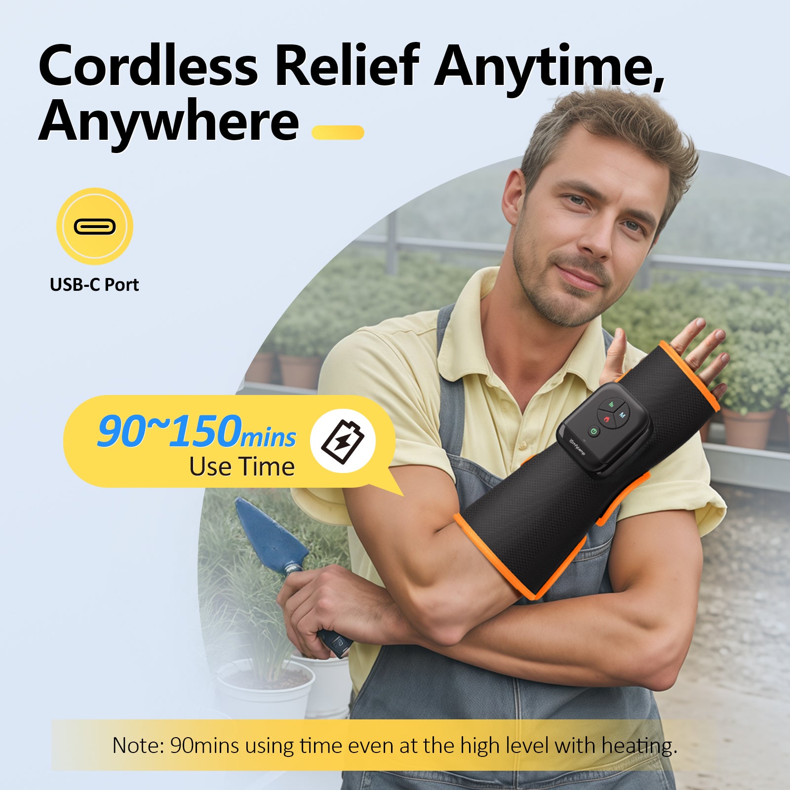 Comfytemp Hand Massager with Compression and Heat, Cordless Wrist Massager for Pain Relief, Arthritis and Carpal Tunnel, Ideal Gifts