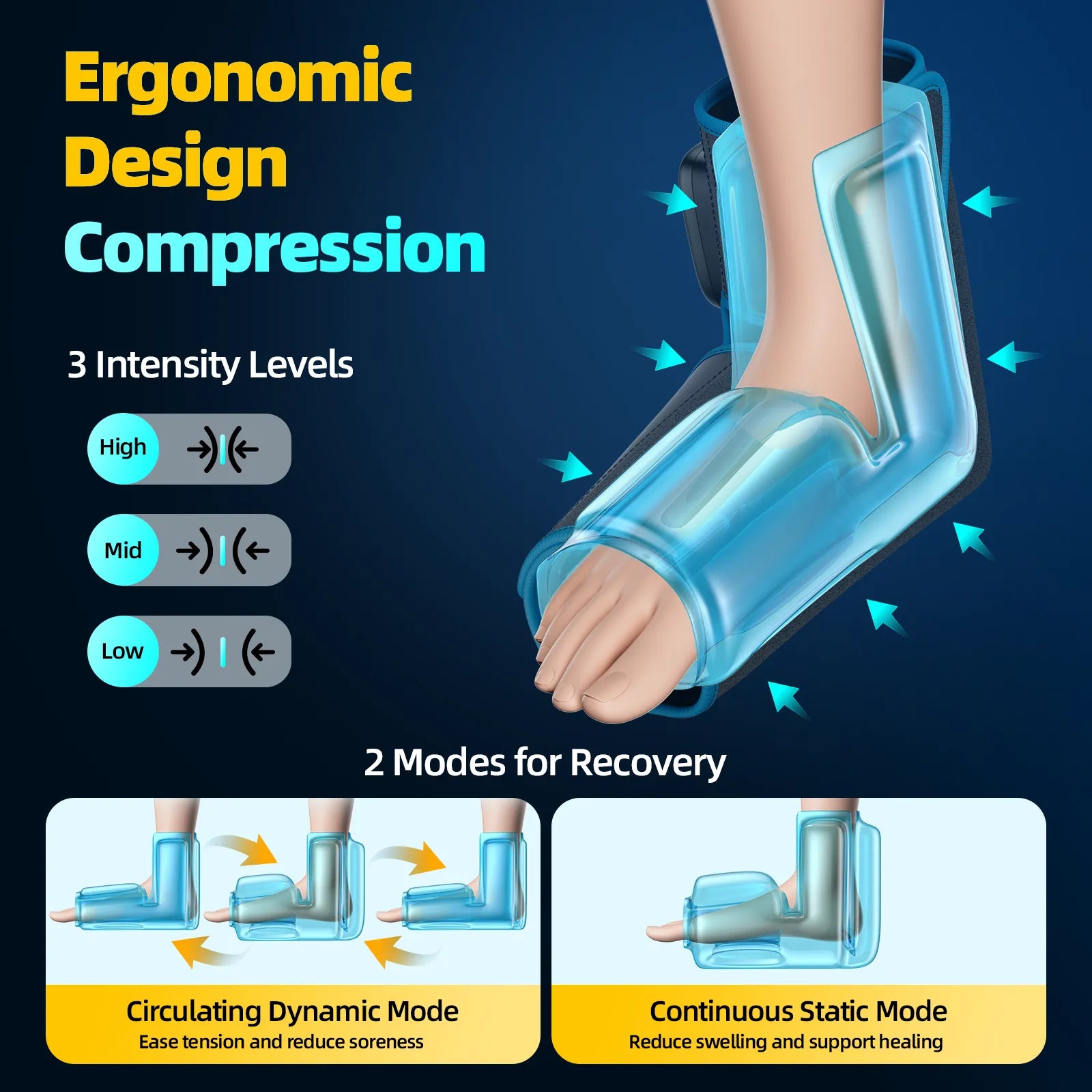 K91A7-Comfytemp Auto Compression Ankle Foot Ice Pack Wrap