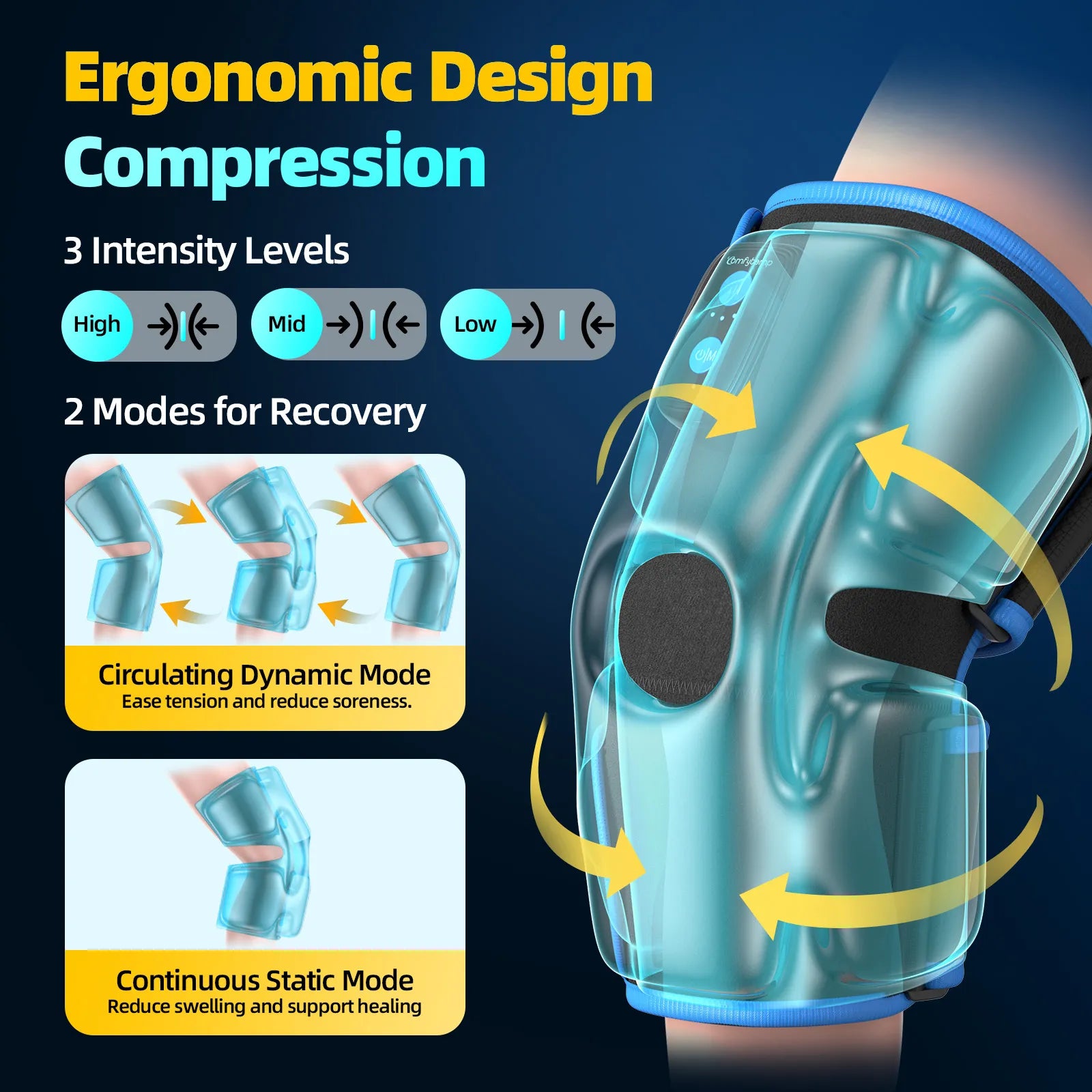 K91A8-Comfytemp Auto Compression Knee Ice Pack Wrap