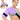 A woman wears a purple adjustable shoulder ice pack wrap for cold therapy on her right shoulder.